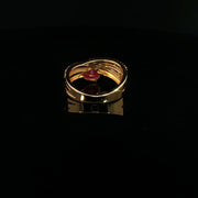 22K Gold, Pear-Shaped Semi Precious Ruby Elegance