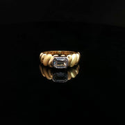22K Gold, Emerald-Cut CZ Sparkle