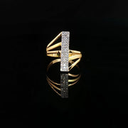 22K Gold, Rectangular CZ Centerpiece