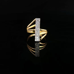 22K Gold, Rectangular CZ Centerpiece