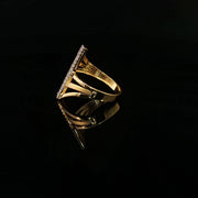 22K Gold, Rectangular CZ Centerpiece