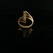 22K Gold, Rectangular CZ Centerpiece