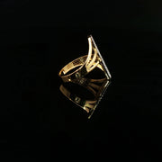 22K Gold, Rectangular CZ Centerpiece