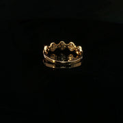 22K Gold Clover Ring with CZ Sparkle