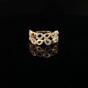 22K Gold, Sparkling Round CZ Array