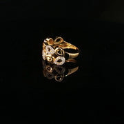 22K Gold, Sparkling Round CZ Array