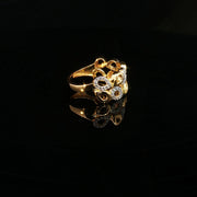 22K Gold, Sparkling Round CZ Array