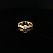 22K Gold Solitaire with Brilliant CZ