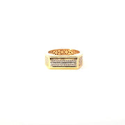 Yellow Gold Multistone Ring with Round Cut American Diamonds