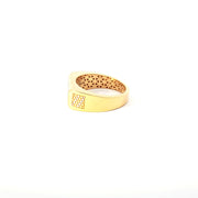 Yellow Gold Multistone Ring with Round Cut American Diamonds