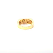 Yellow Gold Multistone Ring with Round Cut American Diamonds