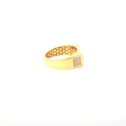 Yellow Gold Multistone Ring with Round Cut American Diamonds