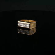 Yellow Gold Multistone Ring with Round Cut American Diamonds