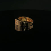 Yellow Gold Multistone Ring with Round Cut American Diamonds