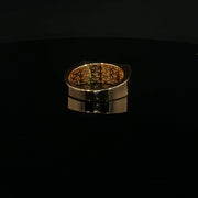 Yellow Gold Multistone Ring with Round Cut American Diamonds