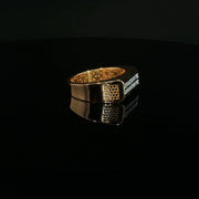 Yellow Gold Multistone Ring with Round Cut American Diamonds