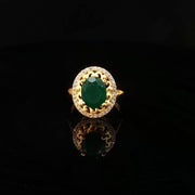 Semi-Precious Emerald, Timeless 22K Gold