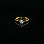 22K Yellow Gold CZ Solitaire Ring