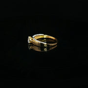 22K Gold Multi-Stone Ring with Round CZ Center & CZ Sides