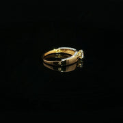 22K Gold Multi-Stone Ring with Round CZ Center & CZ Sides