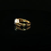 22K Gold Multi-Stone Ring with Square CZ Center