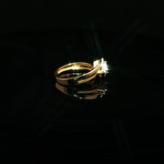 22K Gold Multi-Stone Ring with Square CZ Center