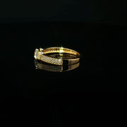 22K Yellow Gold Solitaire Engagement Ring with Brilliant-Cut Cubic Zirconia