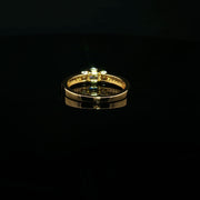 22K Yellow Gold Solitaire Engagement Ring with Brilliant-Cut Cubic Zirconia