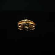 22K Yellow Gold Solitaire Ring with Round Brilliant Cubic Zirconia and High-Polish Finish