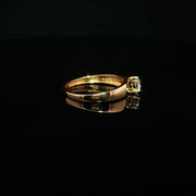 22K Yellow Gold Solitaire Ring with Round Brilliant Cubic Zirconia and High-Polish Finish