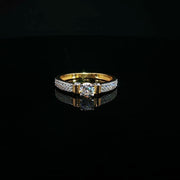 22K Yellow Gold Multi-Stone Ring with Round Brilliant Cubic Zirconia