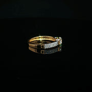 22K Yellow Gold Multi-Stone Ring with Round Brilliant Cubic Zirconia