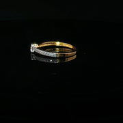 22K Yellow Gold CZ Solitaire with Milgrain Detailing