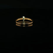 22K Yellow Gold CZ Solitaire with Milgrain Detailing