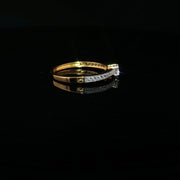 22K Yellow Gold CZ Solitaire with Milgrain Detailing