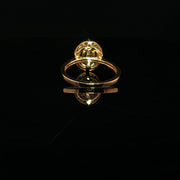 22K Yellow Gold Oval Emerald Ring with CZ Accents
