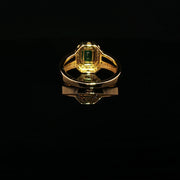 22K Yellow Gold Cocktail Ring with Princess-Cut Semi-Precious Emerald