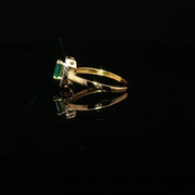 22K Gold Brilliance, Radiant-Cut Emerald