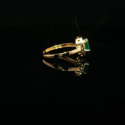 22K Gold Brilliance, Radiant-Cut Emerald