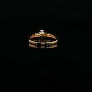 22K Yellow Gold Engagement Ring with Round Brilliant Cubic Zirconia