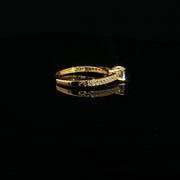 22K Yellow Gold Engagement Ring with Round Brilliant Cubic Zirconia