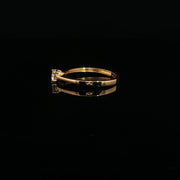 22K Yellow Gold Solitaire Ring with Round Brilliant Cubic Zirconia