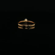 22K Yellow Gold Solitaire Ring with Round Brilliant Cubic Zirconia