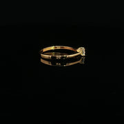 22K Yellow Gold Solitaire Ring with Round Brilliant Cubic Zirconia