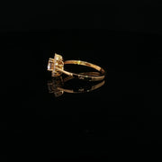 22K Yellow Gold Multi-Stone Ring with Round Brilliant Cubic Zirconia and Halo