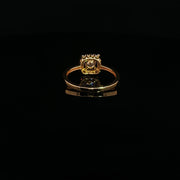 22K Yellow Gold Multi-Stone Ring with Round Brilliant Cubic Zirconia and Halo