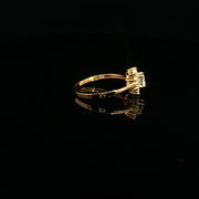 22K Yellow Gold Multi-Stone Ring with Round Brilliant Cubic Zirconia and Halo