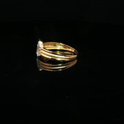 22K Yellow Gold Multi-Stone Ring with Emerald-Cut Cubic Zirconia