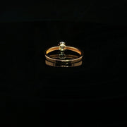 22K Classic Yellow Gold Solitaire Ring with Round Cut Cubic zirconia