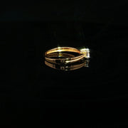 22K Classic Yellow Gold Solitaire Ring with Round Cut Cubic zirconia